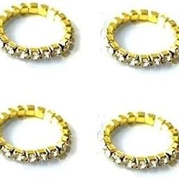 Toering Artificial Gold Plated Abstract Pattern Design Toe Ring Adjustable Jewelry for Women. Set of 2 Pairs Toerings.-image-10