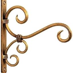 The Urban Woods Hanging Wall Bracket for Lantern and Plant, Brackets for Bird Feeders, Planter,Flower Pot | Wind Chime Lanterns Hanger Antique (Golden1pc)-image-90
