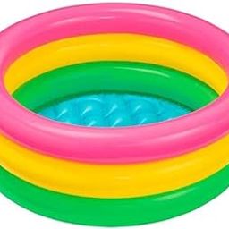 GOPINATHJI Inflatable Water Pool PVC Non-Slip Foldable Baby Bathtub 3 Rings Swimming Pool (24" x 8.5")-image-48
