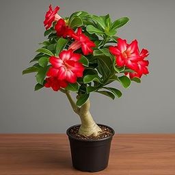 NDS Bonsai Air Layered Adenium/Desert Roses Live Flower Plant,1 Healthy Live Decorative Flowering Plant, 1Ft Height in Nursery Grow Bag for Home Garden-image-82
