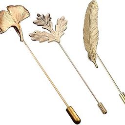 Ubervia Man Lapel Pin Alloy 3PCS Leaf Decorative Simple Feather Hat Pin Needle Suit Pin Lapel Stick Pin Metal Simple Decorative Fashion Small-image-57