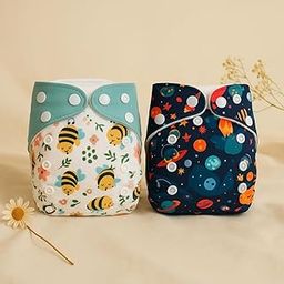 Blushbaby Reusable Cloth Diapers for Babies (0-3 Years) | Pack of 2 with Insert Pads | Adjustable, Leak-Proof & Absorbent | Washable Freesize Diapers (5-18kg)-image-21