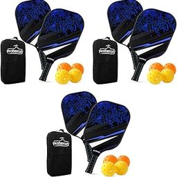 Proberos® Pickleball Racket Set with 4 Balls Carry Bag Fiberglass Surface Honeycomb Shock Absorption Tech Lightweight Paddle Kit for Outdoor Indoor Family Games Kids Adults 3PCS-picture-14