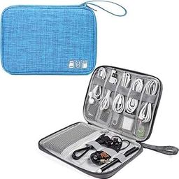 Aekatray Portable Storage Organizer Bag for USB Cable, Earphone, Power Bank, Mobile Charger, Hard Disk & Digital Gadgets with Mesh Pockets, Dual Zippers & Elastic Loops, Water Resistance Material-image-83