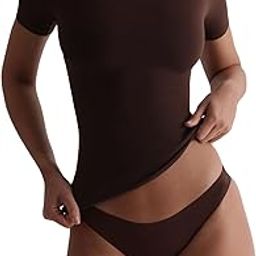 SKIMS Seamless Ultra Soft Round Neck 'Double Layer' Short Sleeve Medium Compression Active WEAR/Casual WEAR Front Support Afford LUX Cuddle TEE-image-34