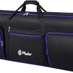 GIG Master Heavy Padded Keyboard Bag/Cover/Case for Yamaha PSR-E273, E283 61 Keys Keyboard with Dust Cover & Double Pocket(Black & Blue)-4
