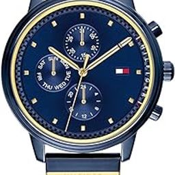 Quartz Multifunction Blue Dial Metal Strap Watch for Women-NETH1781893-image-34
