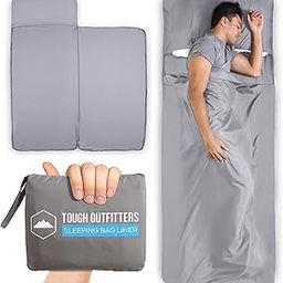 Tough Outdoors XL Sleeping Bag Liner - Travel Sheet for Adults - Lightweight Sleeping Sack for Camping, Traveling, Hotels & Backpacking - Smooth & Breathable Fabric-image-34
