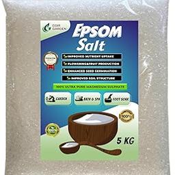COIR GARDEN - Epsom Salt for Plants (5 KG) | Contains Magnesium Sulfur | Organic Fertilizer | Prevents Yellowing of Leaves | Plant Growth Supplement for Flowering, Vegetables and Fruits-image-97