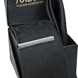 axlon Tie for Men – Dotted Silk Neck Ties Set with Cufflinks Flower Pin, Pocket Square & Black Gift Box, Combo Necktie Sets for Office Wear, Formal Suits & Weddings (Classic Black, NXSMX_220)-picture-14