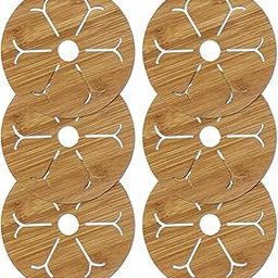 HOKIPO® Eco-Friendly Bamboo Wooden Coasters for Home Pan Pot Holder for Dining Table Heat Pad for Kitchen - Pack of 6 (AR2925*6)-image-28