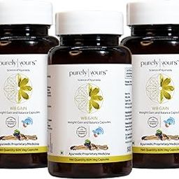 Purely Yours Weight Gainer - Healthy Weight Gain & Muscle Mass | Improves Digestion | Ayurvedic Supplement for Men & Women - 180 Caps (Pack of 3)-2