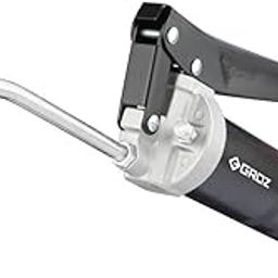 Groz Double Piston Grease Gun | Lever Grease Gun with 6" Extension, Coupler | 3x Output | High Volume Grease Gun | Discharge Upto 2.4 gm/s | For Regular Greasing Applications| G2R/B-29