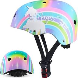 Proberos® Unicorn Bike Helmet for Kids Girls 3-7 Years Old Cushioning Lining Safety Helmet with Adjustable Chin Strap Rainbow Magic Unicorn Helmet for Cycling, Riding, Skating, Rock Climbing-15