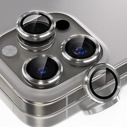 Amazon Brand - Solimo Tempered Glass Camera Lens Protector for iPhone 16 Pro Max (Titanium Grey)-22