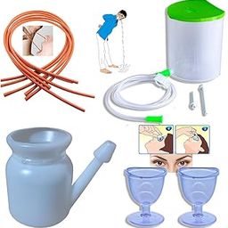 Anema kit satvik 1500ml, neti pot lota 500ml with 3 rubber neti sutra and 2 eye wash cup with user manual-13