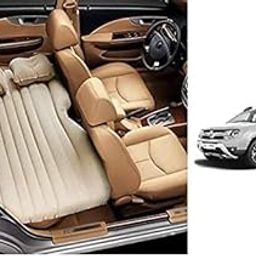 RKPSP Beige Car Bed Mattress for Rest,Travel, Car Back Seat Air Inflation Bed Universal Air Couch with Two Air Pillows, Car Air Pump and 1 Repair Kit for Duster Universal for All Models-28