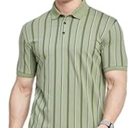 Men Striped Polo Collar T-Shirt-image-61
