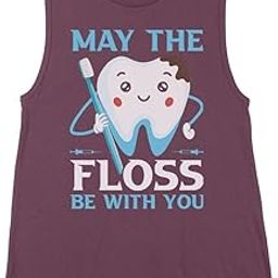 TeesAndTankYou Floss Be with You Dentist Women's Muscle Tank-image-45