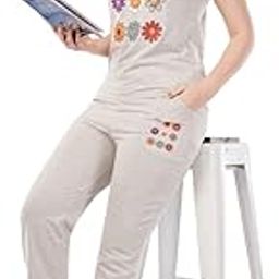 Cotton Night Suit for Women Girls | Women's Cotton Printed Night Suit Set of Shirt & Pyjama, Night wear Dress, Relaxed wear for Women Girls-image-9