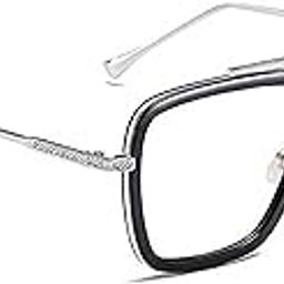 Sunwear Unisex Adult Oval Sunglasses Silver Frame, Clear Lens (Free Size) - Pack of 1-image-8