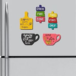 Printed MDF Wooden Tea Food Quotes Funny & Intellectual Fridge Magnets - Set of 5-image-29