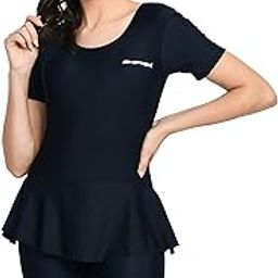 Naylon Swimming Costume for Women, One Piece Padded Frock Style Swim Suit with Attached Short, Removable Pads, Moisture Wicking, Stylish, Multipurpose-image-98