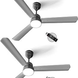 Longway Luminair 1200 mm BLDC Ceiling Fan with Remote Control & LED Light|BEE 5 Star Rated Energy Efficient|Ultra High Speed 3 Blade Anti-Dust Decorative Ceiling Fan|5 Years Warranty (Gray, Pack of 2)-image-46