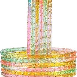 Plain and Glossy Finished Raindrop Glass Bangle Set For Women and Girls - Pack of 12-6