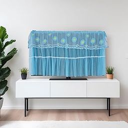 SYCLONIC All Model TV Cover Colourful Dustproof for LCD LED, Bedroom Living Room Decoration Dust Cover for Televisions Household Hanging Net clothing Tv Cover (Blue, 50 to 55)-15