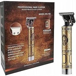 A Aaradhya Professional Hair Clipper WS-T99, Cordless with Adjustable Blade, 1200mAh Battery, Vintage Gold Design-7