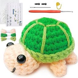 TREXEE Crochet Stuffed Animal Kit - DIY Amigurumi Crochet Set with All Materials, Step-By-Step Video Tutorials for Kids & Adults (Tortoise)-image-28
