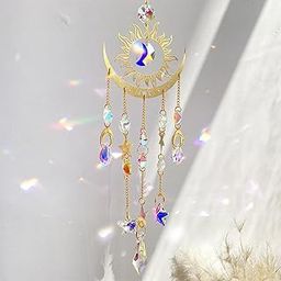 Golden Flame Moon Crystal Hanging – Exquisite Sun Catcher with Moon Wall Decor Elements, Ideal for Bedroom, Living Room, and Balcony Aesthetic Enhancement-image-95