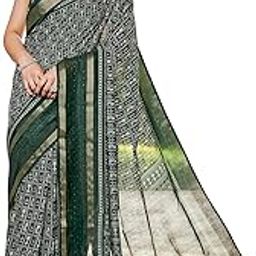 Women's Silk Blend Printed Saree Set with Blouse |saree for Wome | Silk Saree | New Sari | Latest Saree-43