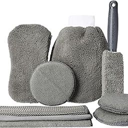 Amazon Brand - Solimo Car Cleaning Kit (Set of 9, Grey)-picture-23