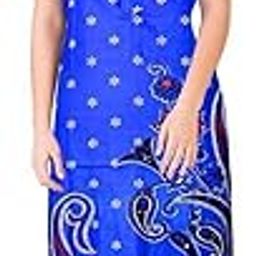 Women's Pure Cotton Nightwear Casual Nighty (Blue FASHION-157 Free)-34