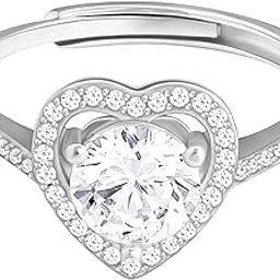 925 Silver Silver Zircon Heart's Desire Ring, Adjustable | Gifts for Women and Girls | With Certificate of Authenticity and 925 Stamp | 6 Month Warranty*-image-67