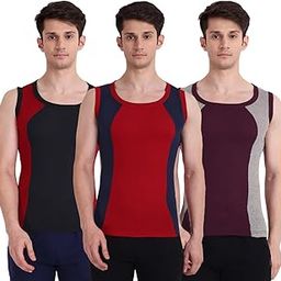 Men's Ribbed Cotton Gym Vest | Pure Cotton | Multicolor | 1051-image-62