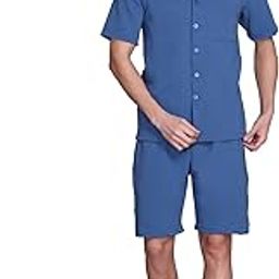 stylish cord set for men summer|polyster co-ord set with collar for men half sleeve|regular fit relaxed night dress-image-98
