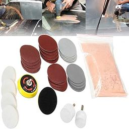 DIY Crafts 32 Pcs Deep Scratch Remover Car All Type Glass Headlight Windshield Polishing Shining Buffing Kit 3'' Wheel Cerium Oxide Cream Window Polishing TREO 95% 2.5microns 1.75oz (100 Grm, Pink)-22