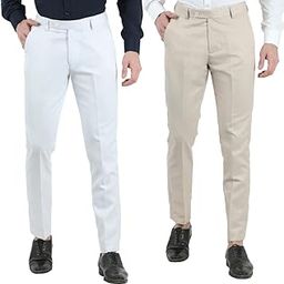 Men's Slim Fit Formal Trousers - Pant | Formal Pants for Men | Stylish Slim Fit Men's Wear | Trousers for Office || Viscose Blend | Combo_ Colour Pack | Pack of 2__-picture-53