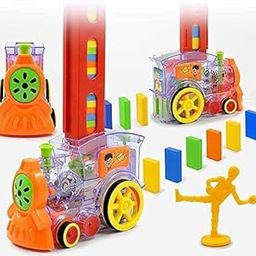 Toy Buy Domino Rally Train Toy Set. Model with Lights and Sounds Construction Stacking Choo Choo Filling Dominoes Toys for Kids (Multicolored)_700-picture-31