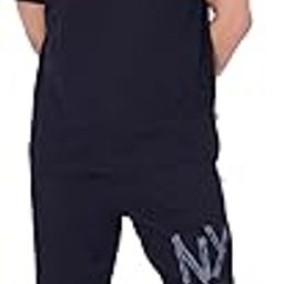 Cotton Round Neck Co-ord Set for Men's Half Sleeve T-Shirt and Shorts, Printed Casual Sleepwear & Loungewear Night Suits Set 117-image-88