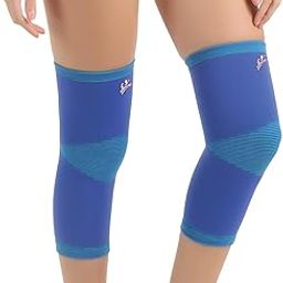 Flamingo Premium Knee Cap (Pair) | Knee Support Cap for Gym, Sports, Joint Pain Relief, Exercise, Running, Cycling, Workout, Arthritis | Knee Cap for Men and Women | Color-Blue | Size-Large-3