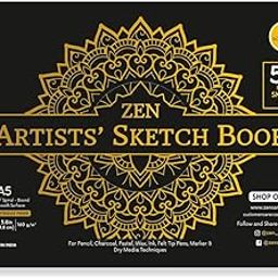 Zen Sangam Artists’ - A5 Spiral Sketchpad Drawing Notebook - 160 GSM - Ultra Smooth Surface - 50 Sheets (100 Pages) - Size (14.8x21cm) - Wiro Sketchbook-image-12