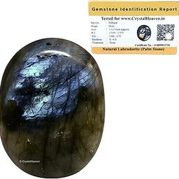 Certified Labradorite Crystal Palm Pebbles Stones for Anxiety Stress Relief Massage - AAA Grade Original Healing Gemstone Agate Palm Stone for Yoga Meditation Spiritual Reiki Feng Shui-image-8