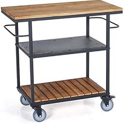 INDIAN DECOR. 459090 Space Saving Serving Trolley/Metal Solid Wood Tea Drink Liquor Cart/Rolling Storage Shelves/Kitchen Bathroom Home Restaurant Bar Island Cart 603560cm-image-23