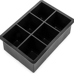 Zollyss BPA Free 6 Big Ice Tray Mold Giant Jumbo Large Food Grade Silicone Ice Cube Square Tray Mold DIY Ice Maker Ice Cube Tray, 1 Pc(Black)-30