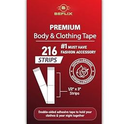 Beflix® 216 Strips Double Sided Tape for Fashion, Clothing and Body | All Day Strength Invisible Dress Tape for women | Gentle to stick on Skin and clothes | Transparent-image-91