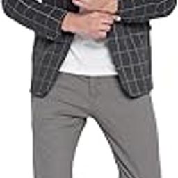 Men Grey Checked Notched Lapel Blazer-picture-27